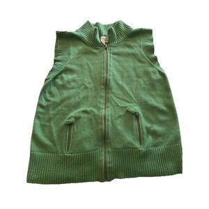 Chadwick's‎ Women's Size X Large Green Zip Up Ruffle Short Sleeves Vest